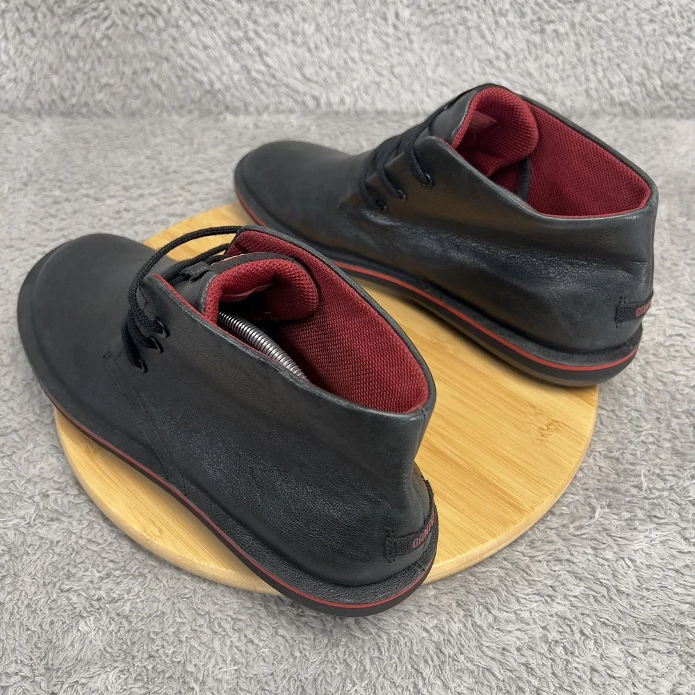 Camper Chukka Boots Mens Size 12 Black Leather Casual Ankle Shoes 36530-008
